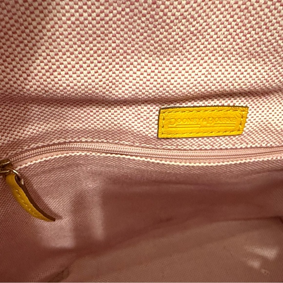 Dooney and Bourke Yellow Zippered Hobo Bag with Gold Embellishments - Picture 7 of 12